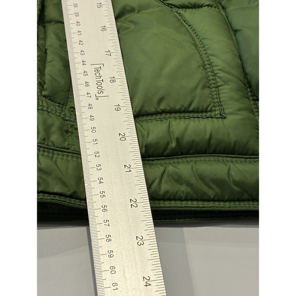 Vtg Old Navy Quilted Puffer Vest Womens M Green Fleece Lined‎ Y2K Grunge Gorp - Picture 10 of 10
